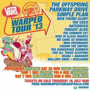 Warped Tour Announced for Australia 2013