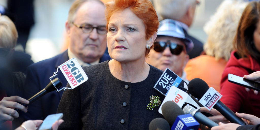 Pauline Hanson warns media with new iPhone app. So not scared.